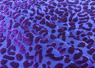 220GSM 94٪ پارچه مخملی پلی استر برای چاپ چاپ پلنگ بنفش Garment Purple