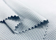 100 درصد پارچه پیراهن پلی استر Gingham Warp چکهای خاکستری بافتنی 130GSM