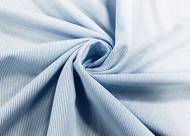 پارچه های پیراهن 100٪ پلی استر / 130GSM / نوارهای آبی پارچه ای بافتنی گاه به گاه